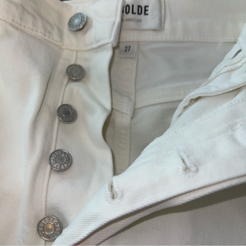 Agolde Nico High Rise Slim Leg Jeans White Women's Size 27 - Picture 3 of 12